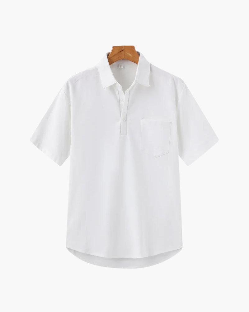 Polo Shirt Linen Short Sleeve Relaxed Fit