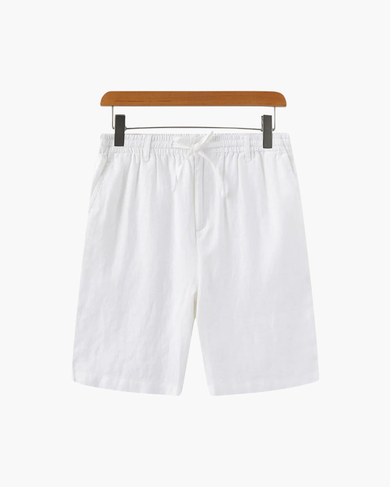 Linen Shorts Men Casual Drawstring Summer Shorts