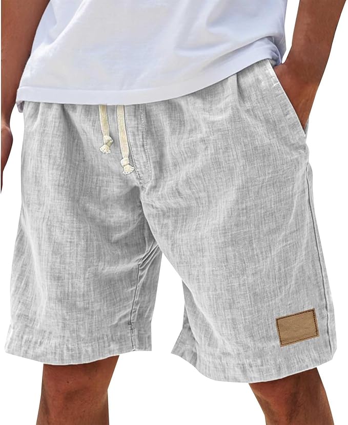 Shorts Cotton Blend Relaxed Fit Drawstring Waist