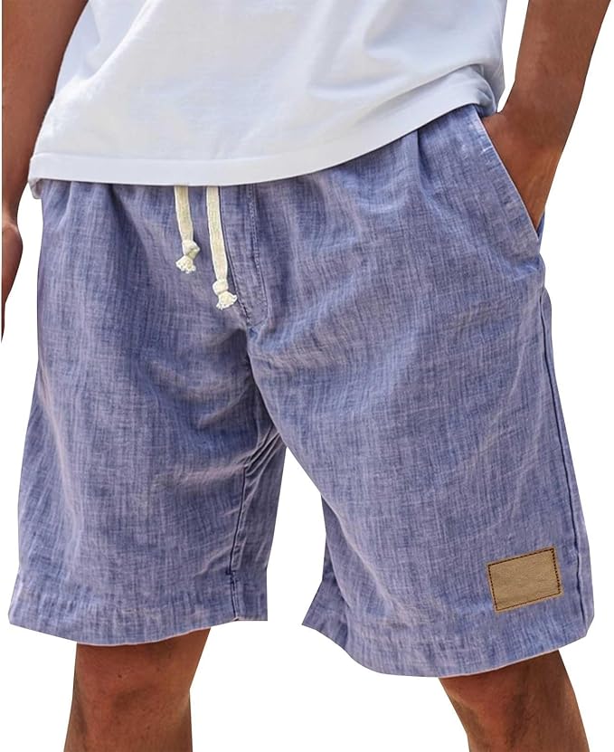 Shorts Cotton Blend Relaxed Fit Drawstring Waist