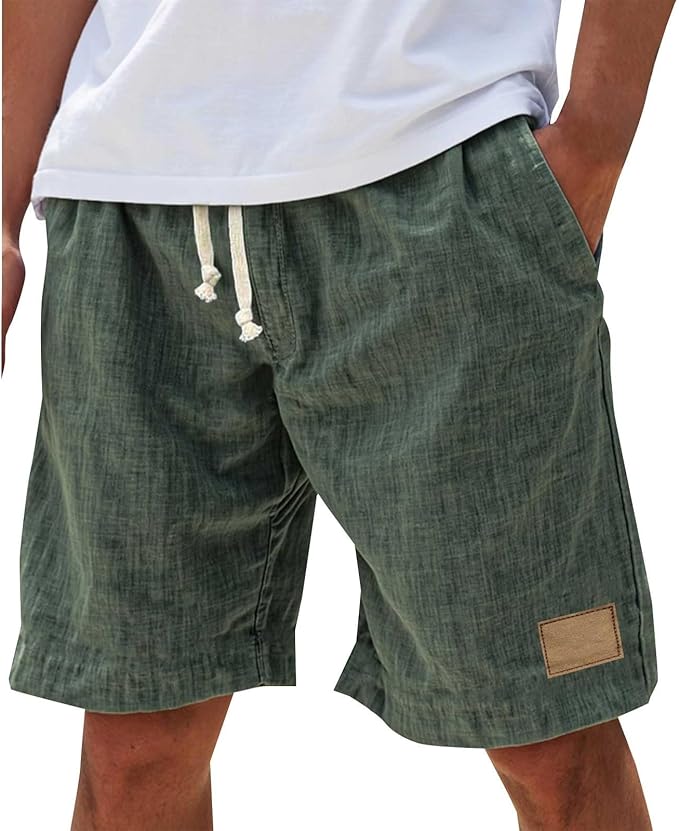 Shorts Cotton Blend Relaxed Fit Drawstring Waist