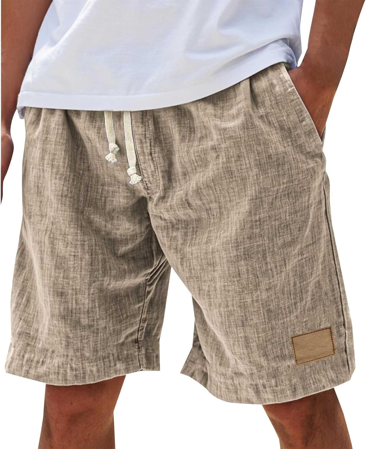 Shorts Cotton Blend Relaxed Fit Drawstring Waist