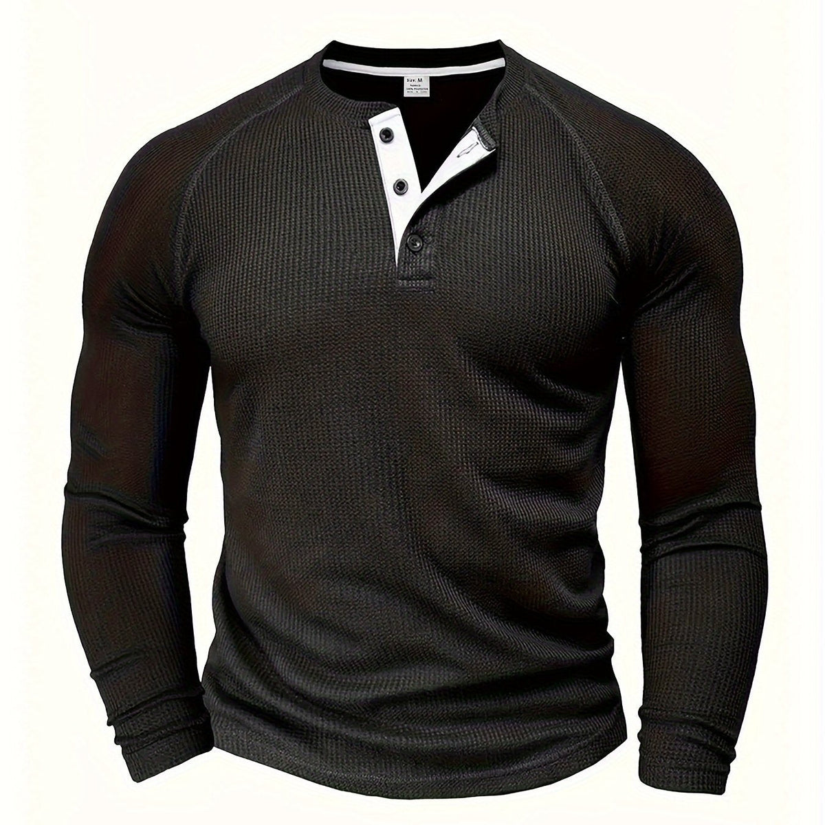Heath | Men's Waffle-Knit Button-Placket Henley