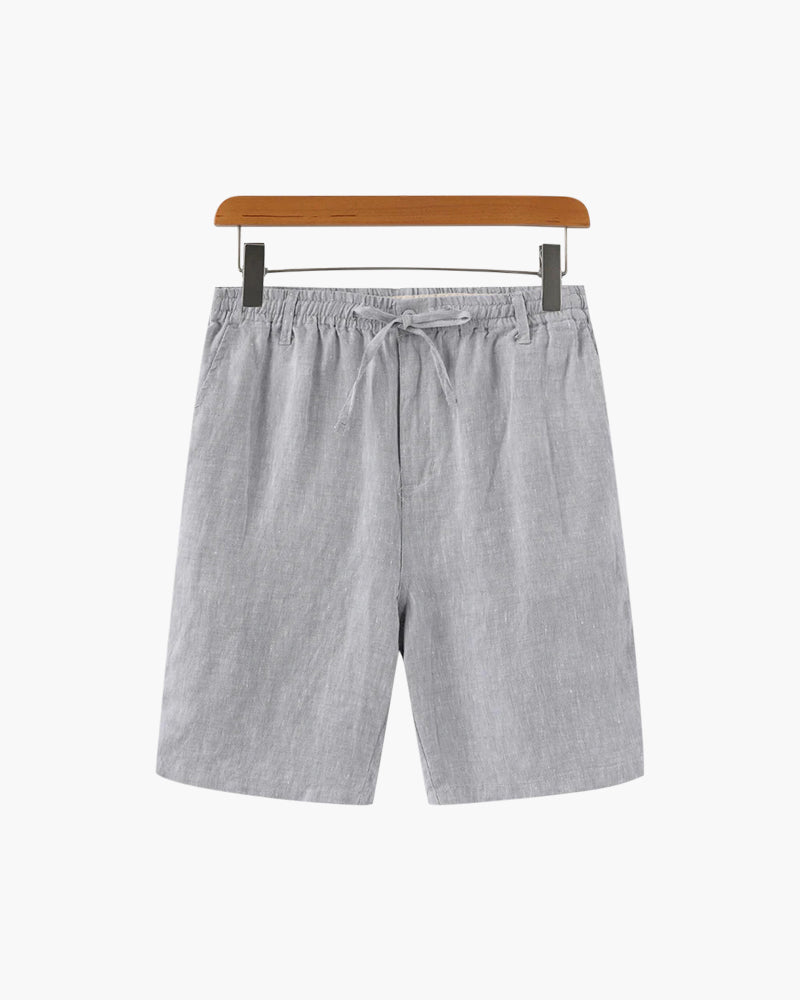 Linen Shorts Men Casual Drawstring Summer Shorts