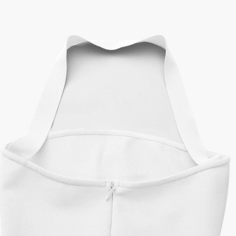 Women’s Elastic Strapless Maxi Dress with Neck Detail