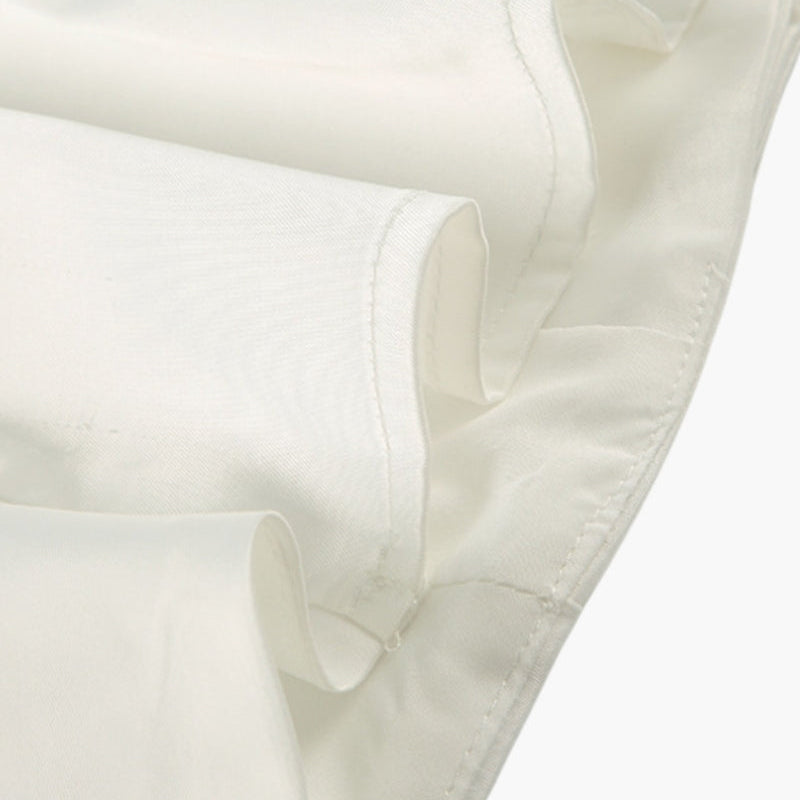 Women’s Satin Two-Piece Skirt Set with Button-Front Top