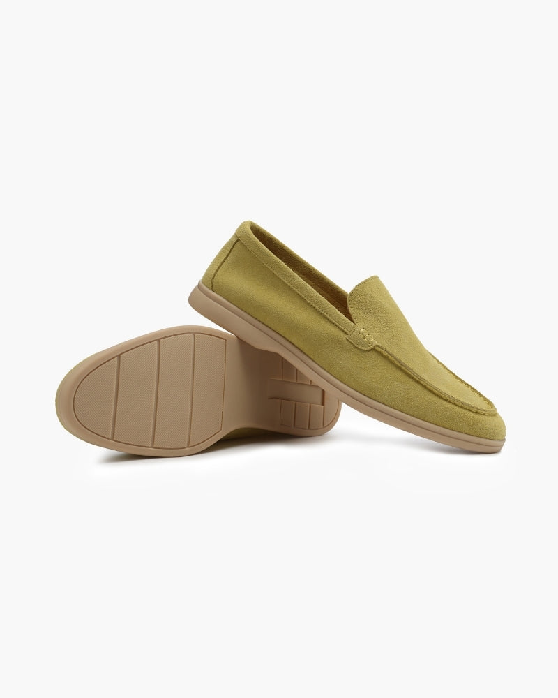 Loafer Suede Slip On Moccasin Toe Braided Vamp