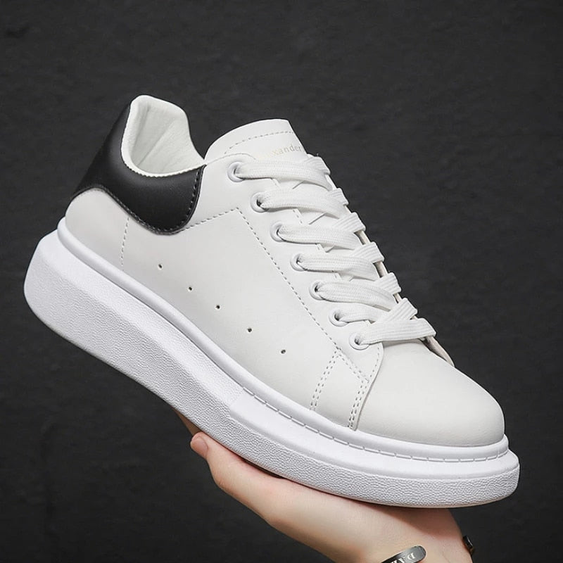 Men's Sneaker Leather Low Top Lace Up White