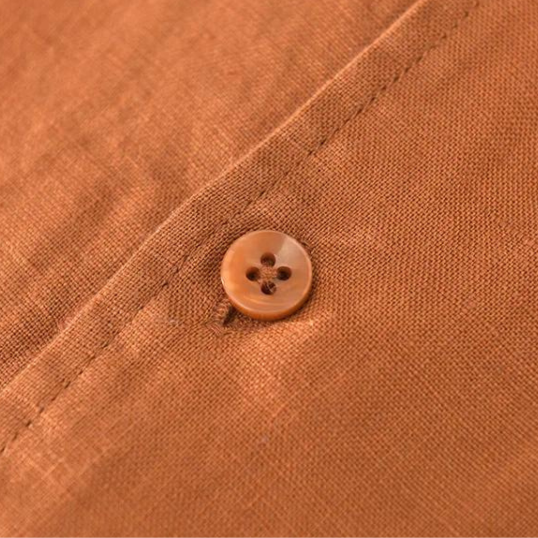 Linen Shirt Men Short Sleeve Camp Collar Summer Top
