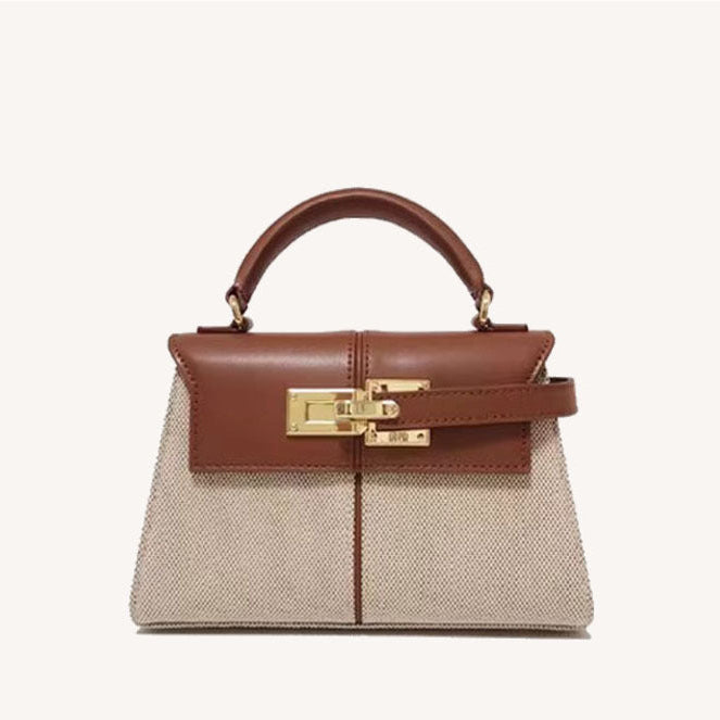 Women’s Crossbody Handbag with Gold-Tone Hardware