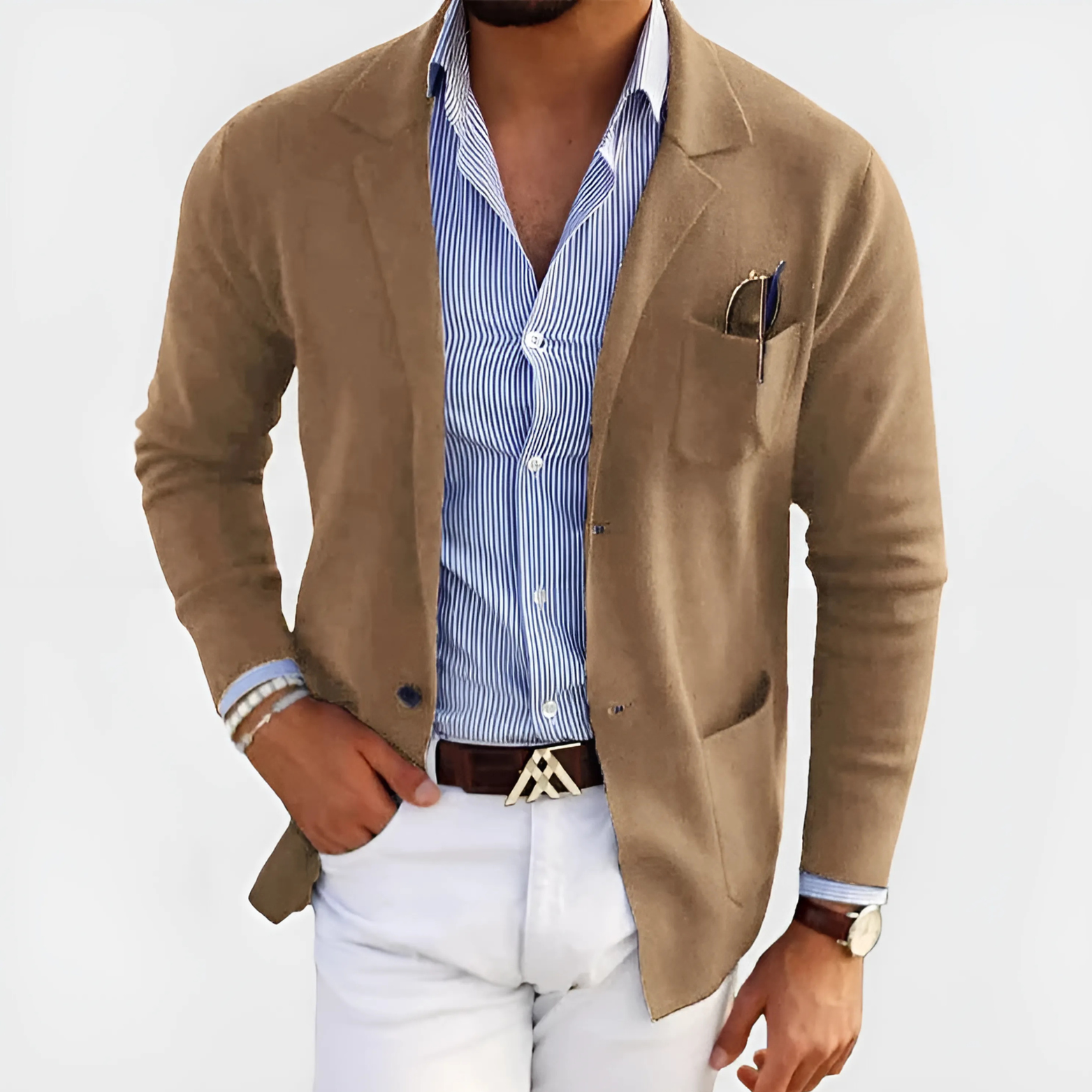 Blazer Slim Fit Notch Lapel Patch Pockets
