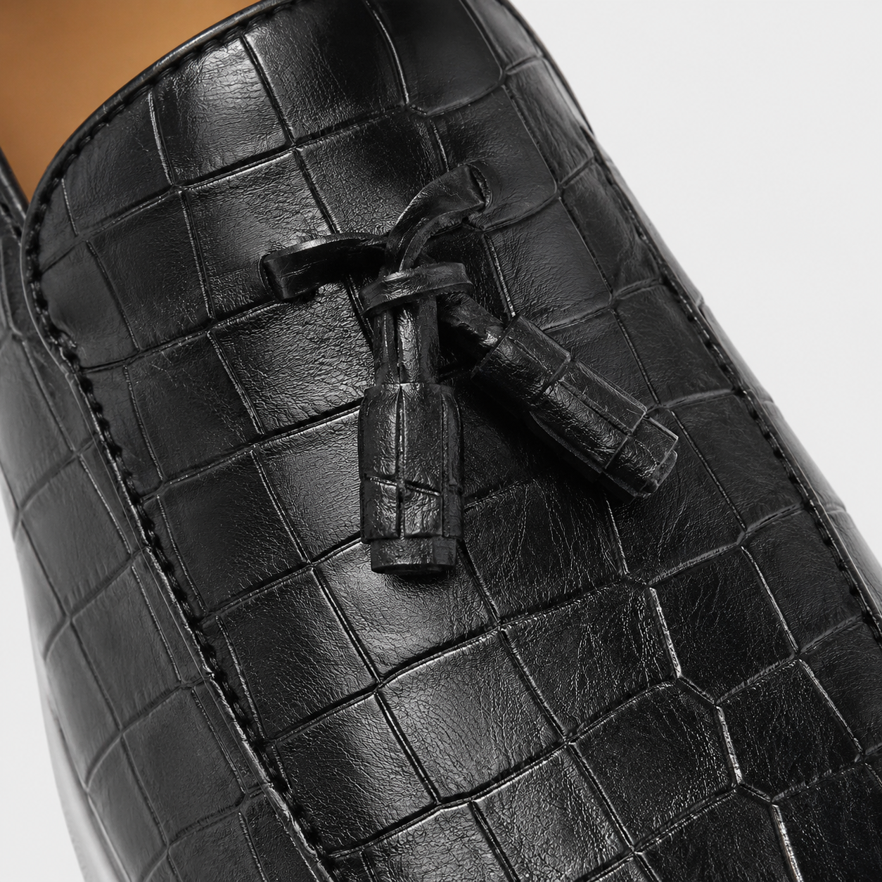 Crocodile Embossed Loafers Slip On Leather Lined Rubber Sole Casual
