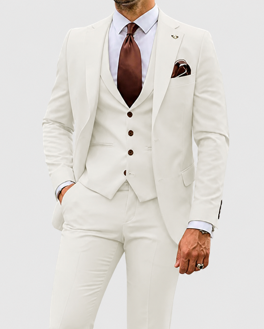 Men's Three Piece Suit Set Notch Lapel Wedding