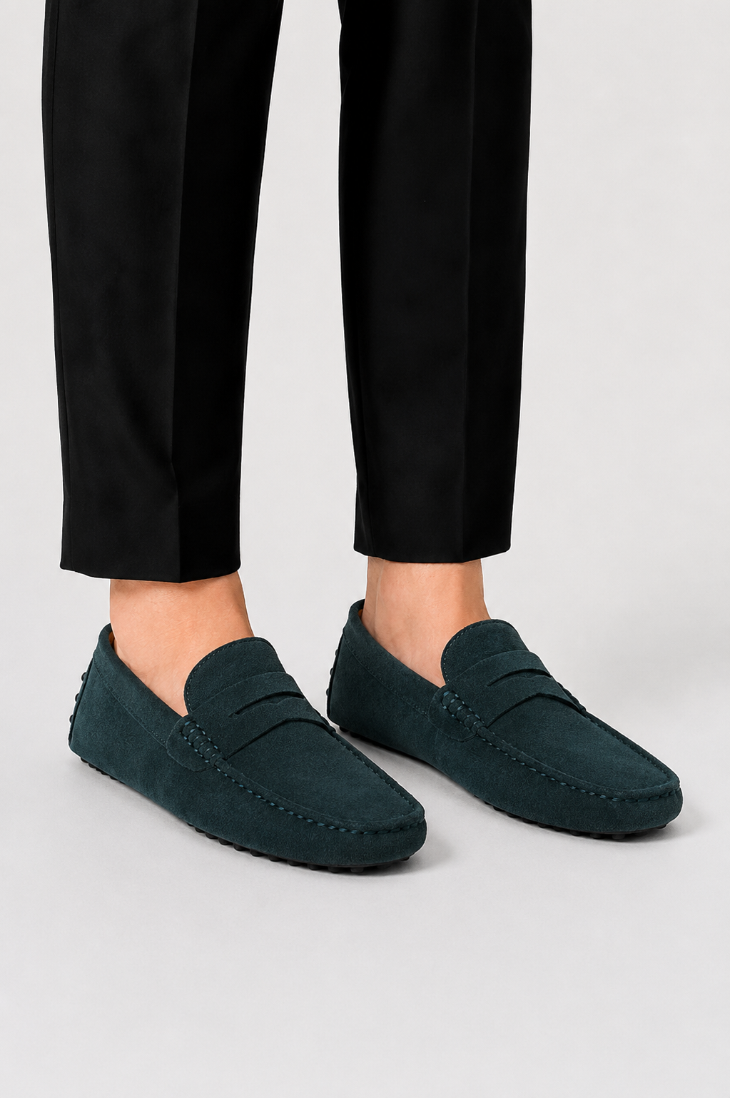 Men's Driving Loafers Suede Penny Strap Slip On Moccasin