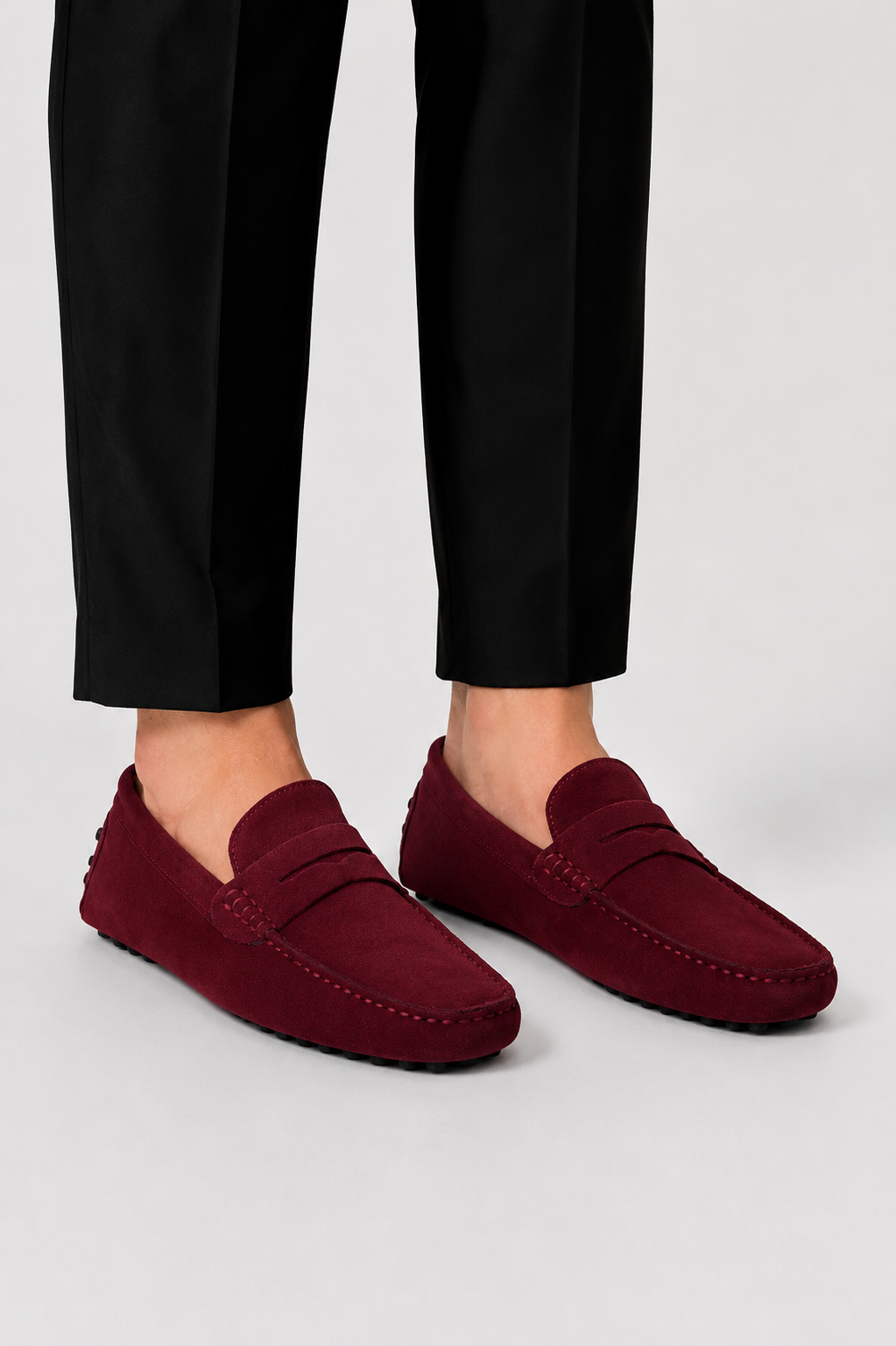 Men's Driving Loafers Suede Penny Strap Slip On Moccasin