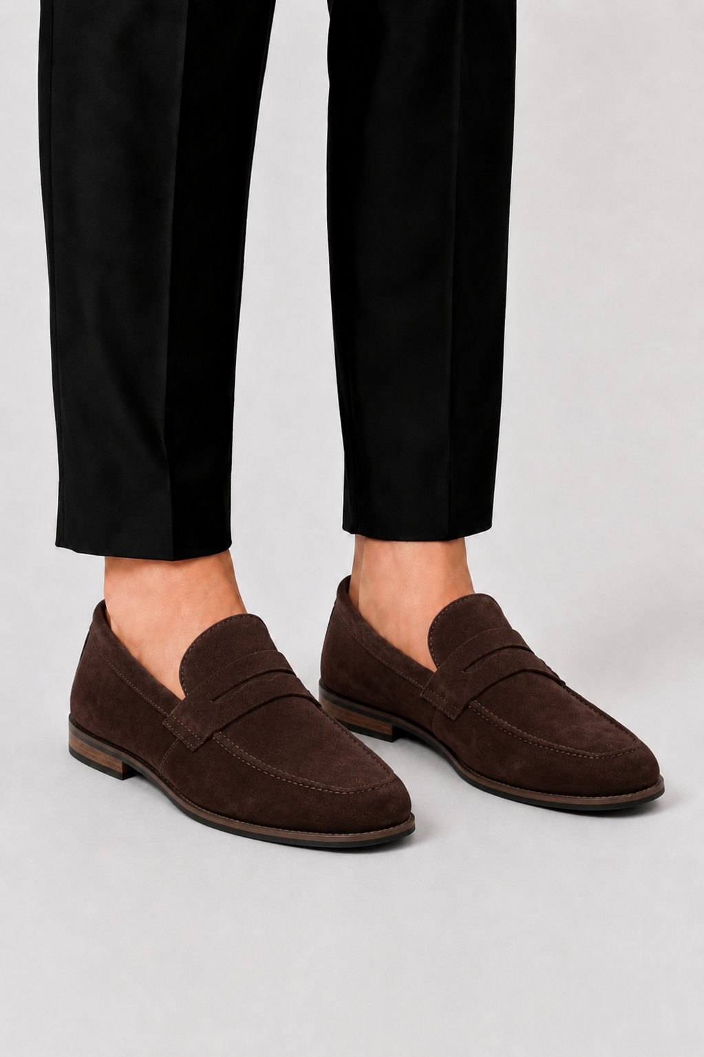 Penny Loafers Suede Upper Slip On Classic Strap Vamp Smart Casual Everyday