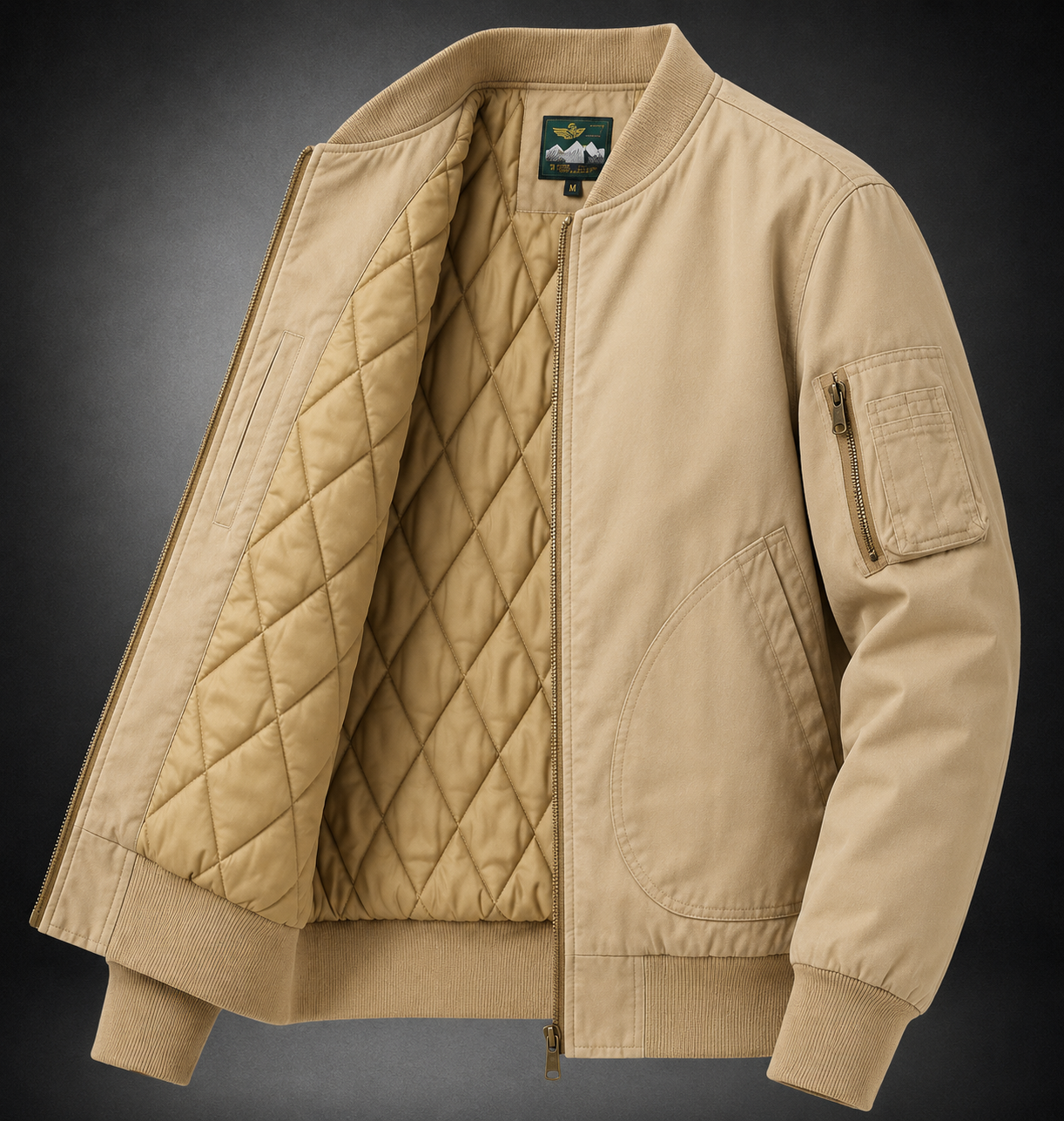 Men's Bomber Jacket Loose Fit Baseball Collar