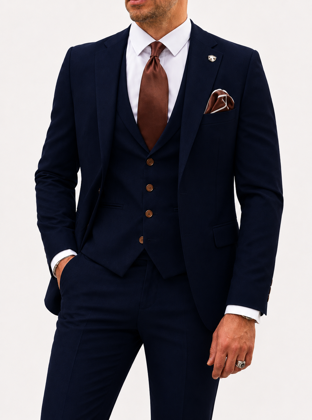 Men's Three Piece Suit Set Notch Lapel Wedding