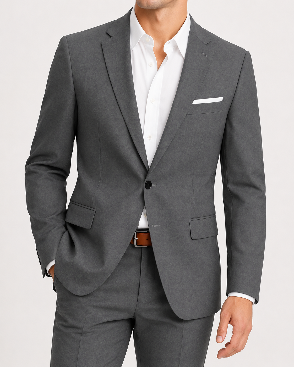 Men's Two Piece Suit Set Slim Fit One Button