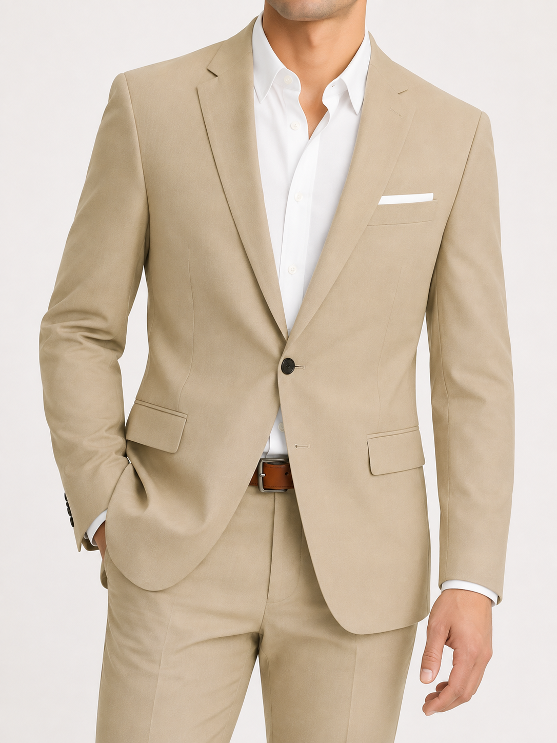 Men's Two Piece Suit Set Slim Fit One Button
