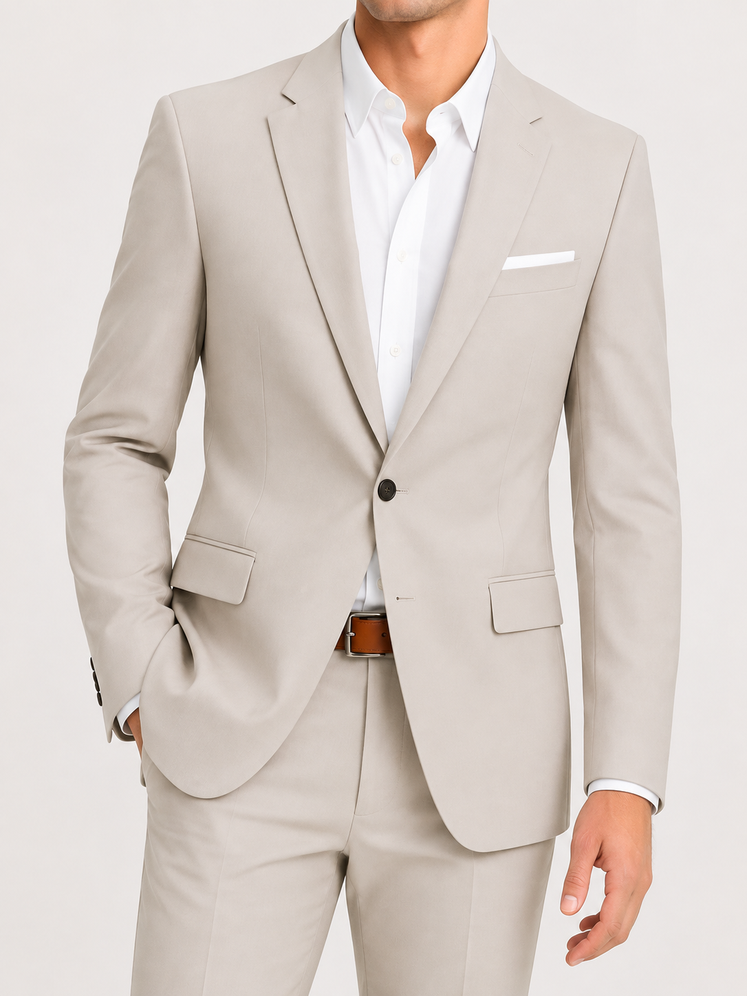 Men's Two Piece Suit Set Slim Fit One Button