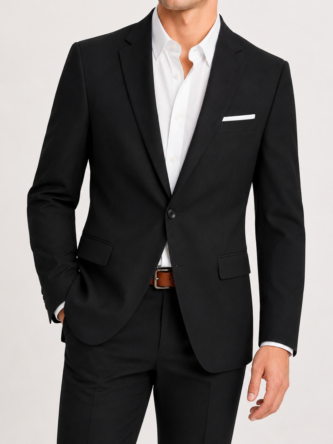 Men's Two Piece Suit Set Slim Fit One Button