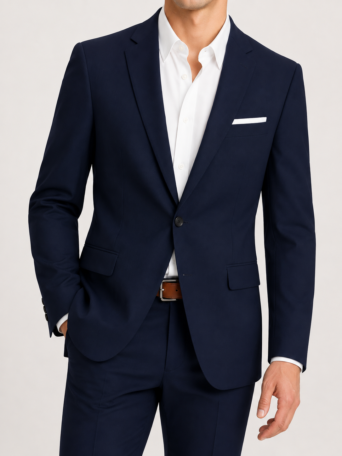 Men's Two Piece Suit Set Slim Fit One Button