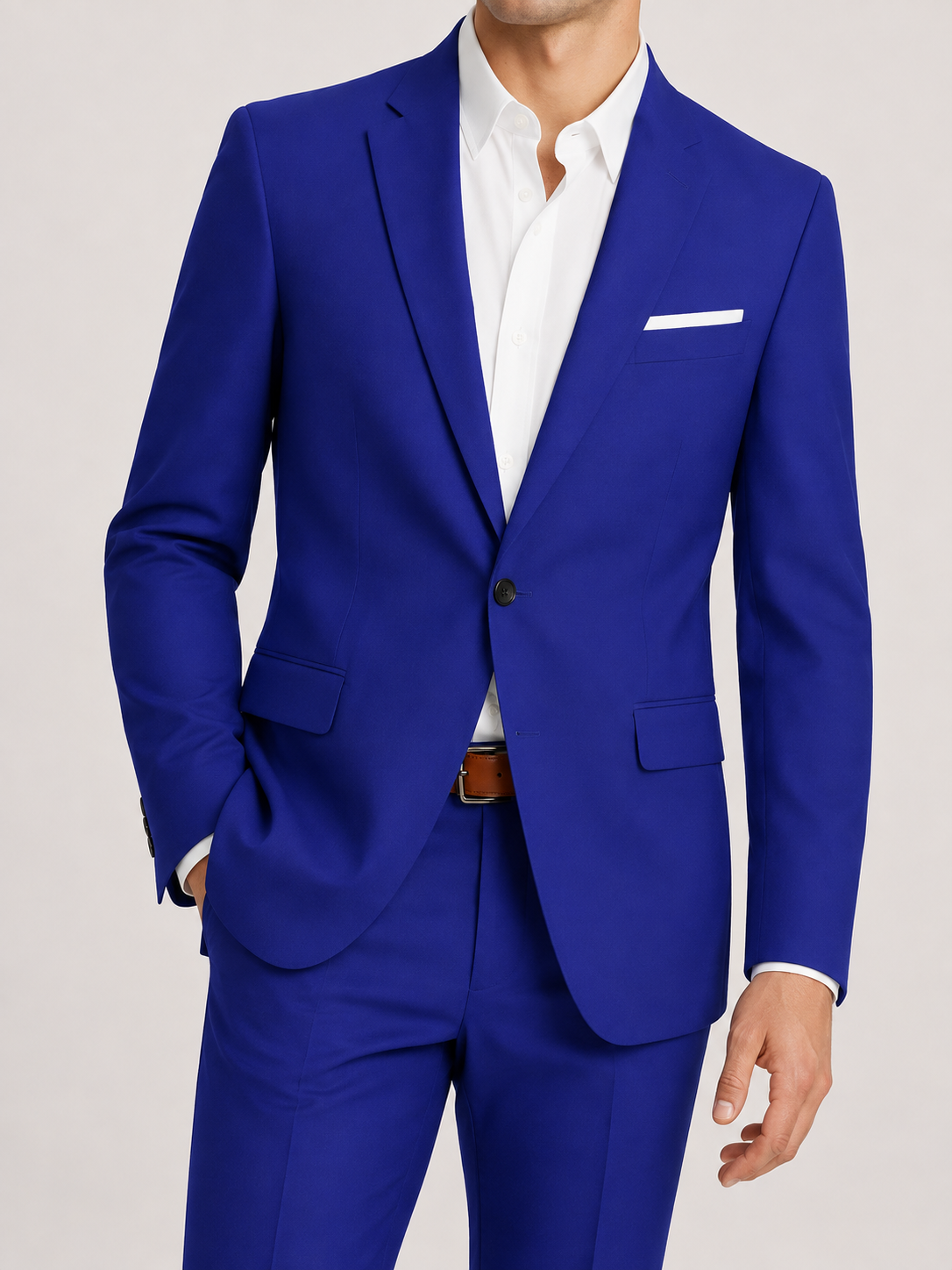 Men's Two Piece Suit Set Slim Fit One Button