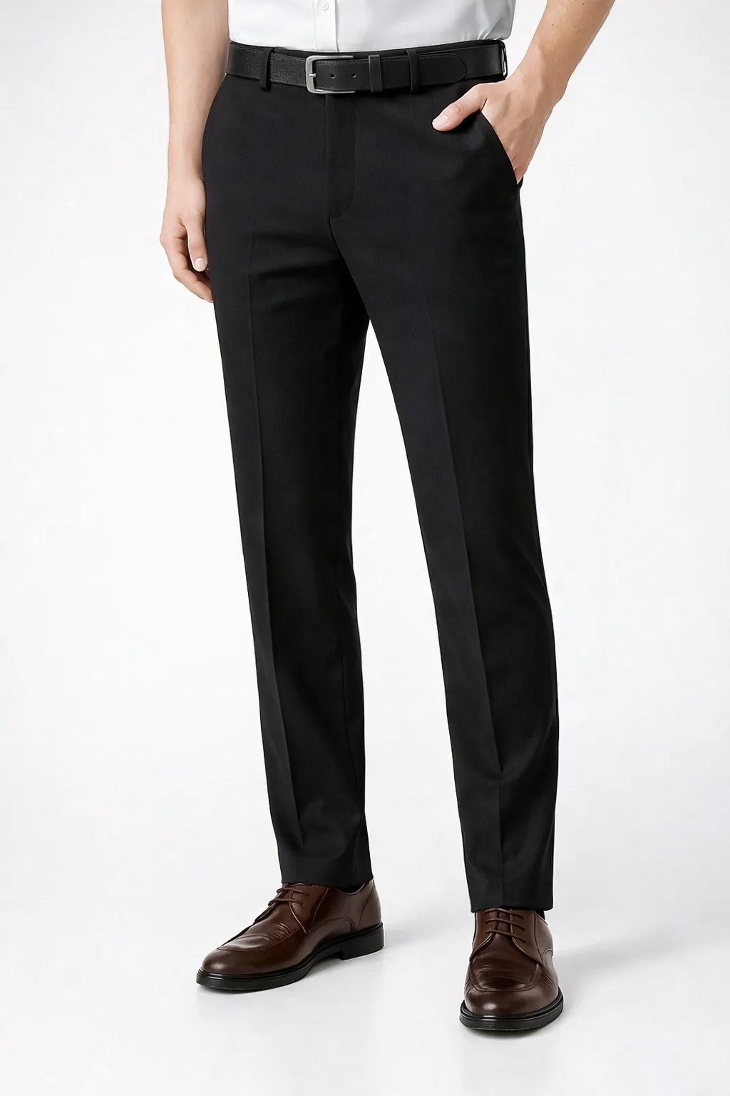 Trousers Slim Fit Flat Front Pressed Crease