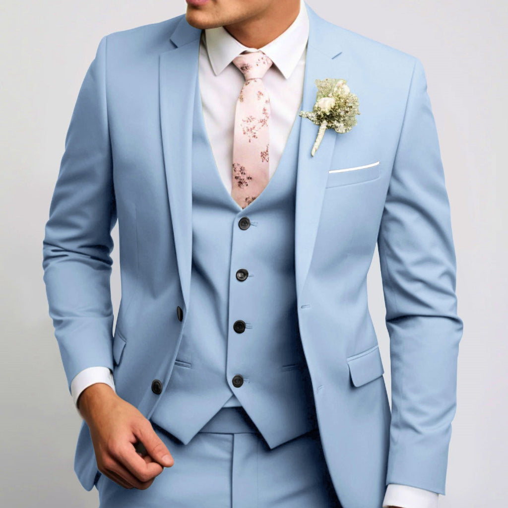 Men's Suit Three Piece Wool Tailored Formal