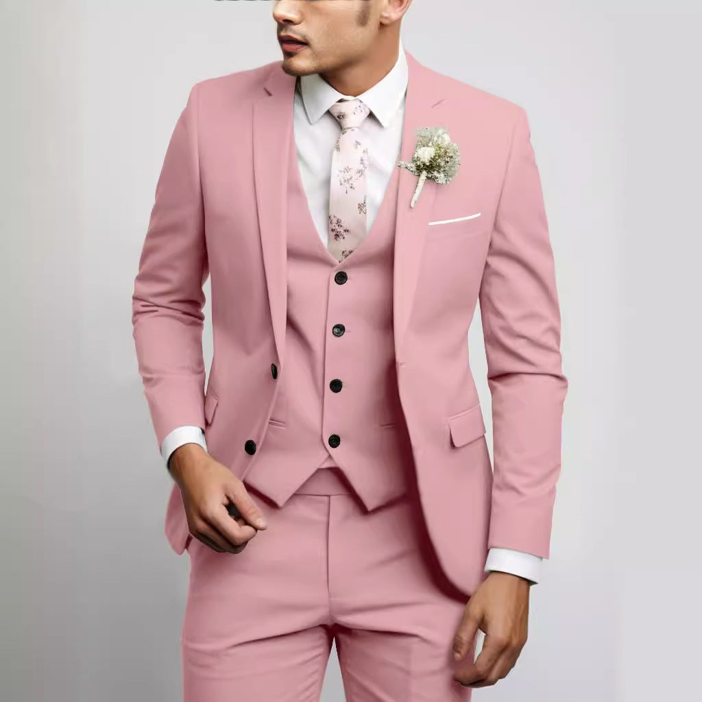Men's Suit Three Piece Wool Tailored Formal