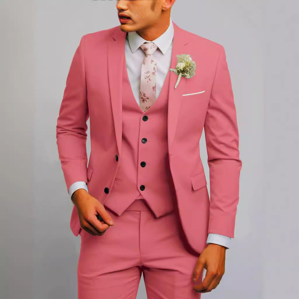 Men's Suit Three Piece Wool Tailored Formal