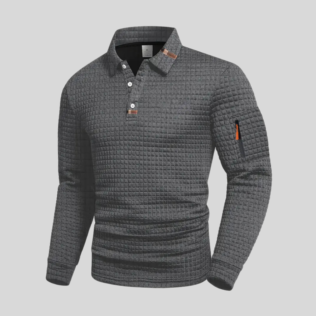 Men's Long-Sleeve Polo with Sleeve Pocket product photo 1