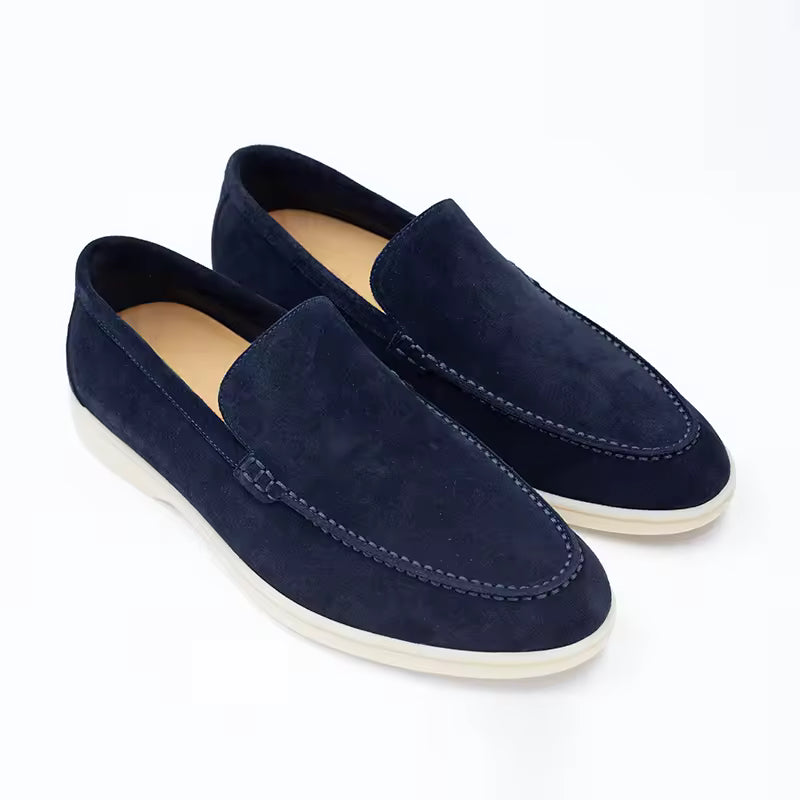Men's Suede-Look Slip-On Loafers Lightweight Comfortable Casual Flat Shoes