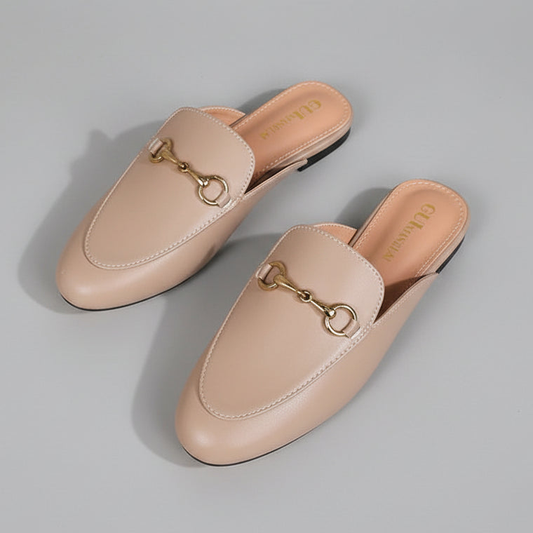 Women’s Slip-On Loafers with Gold Horsebit Detail