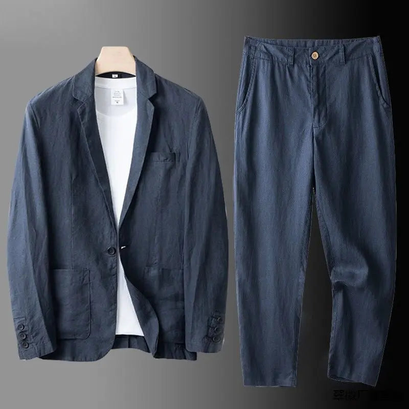 Suit Two Piece Relaxed Fit Notch Lapel Patch Pockets