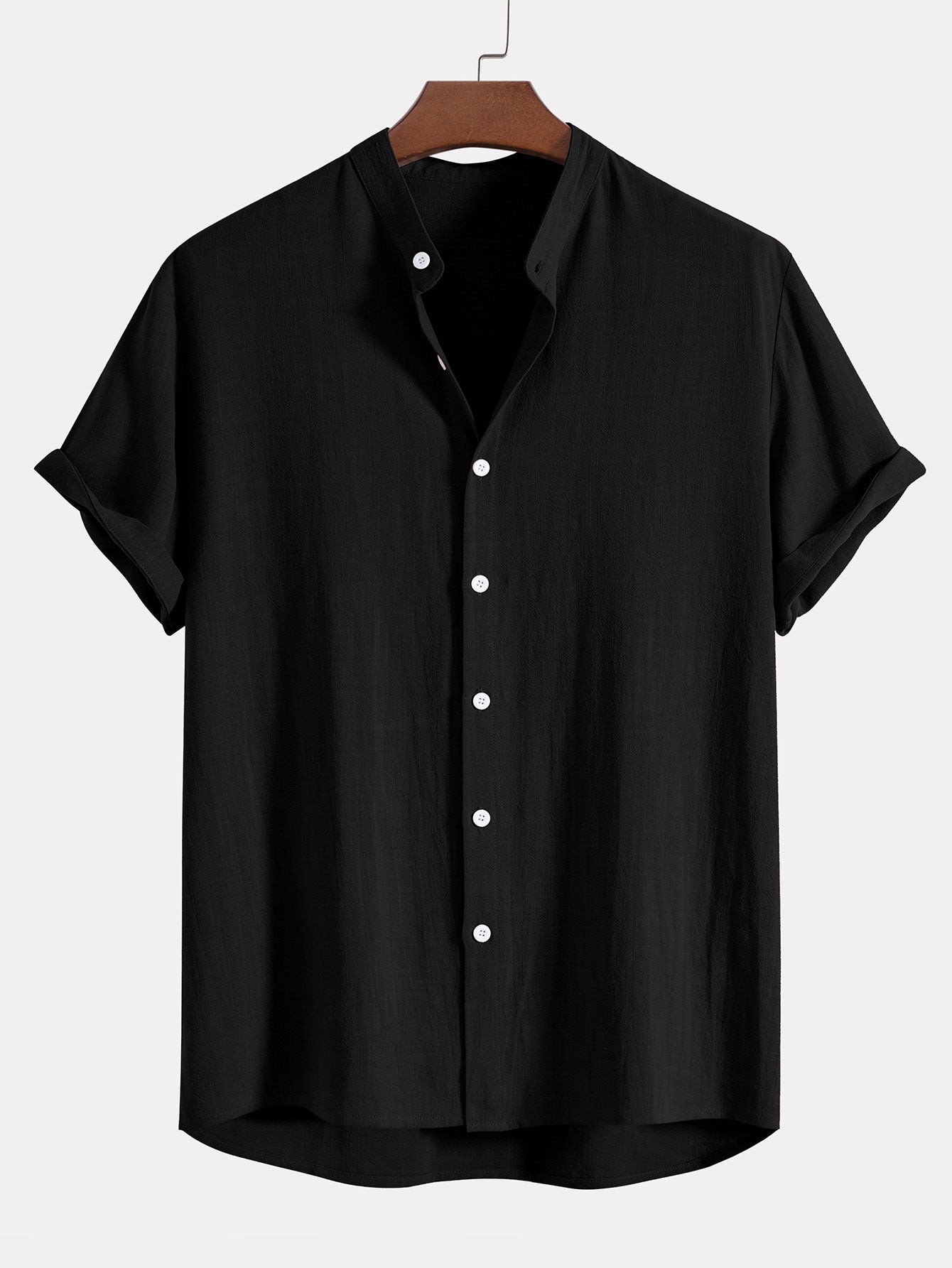 Men's Shirt Linen Trousers Set Drawstring Two Piece