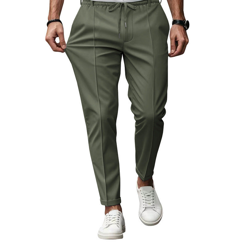 Men's Tapered Trousers Woven Fabric Drawstring Waist
