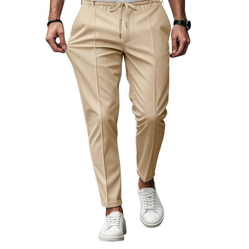 Men's Tapered Trousers Woven Fabric Drawstring Waist