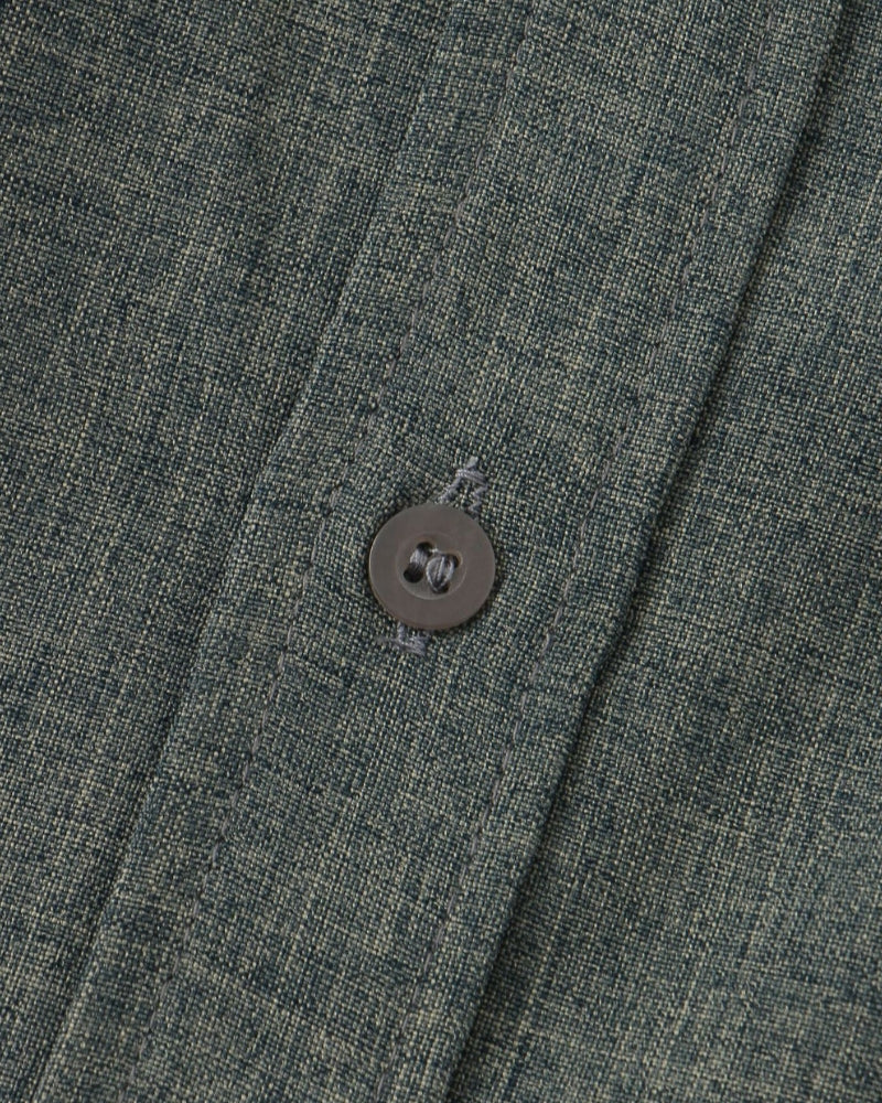 Shirt Cotton Blend Mandarin Collar Short Sleeve