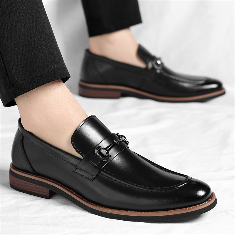 Loafer Italian Leather Metal Bit Cushioned Insole Rubber Sole