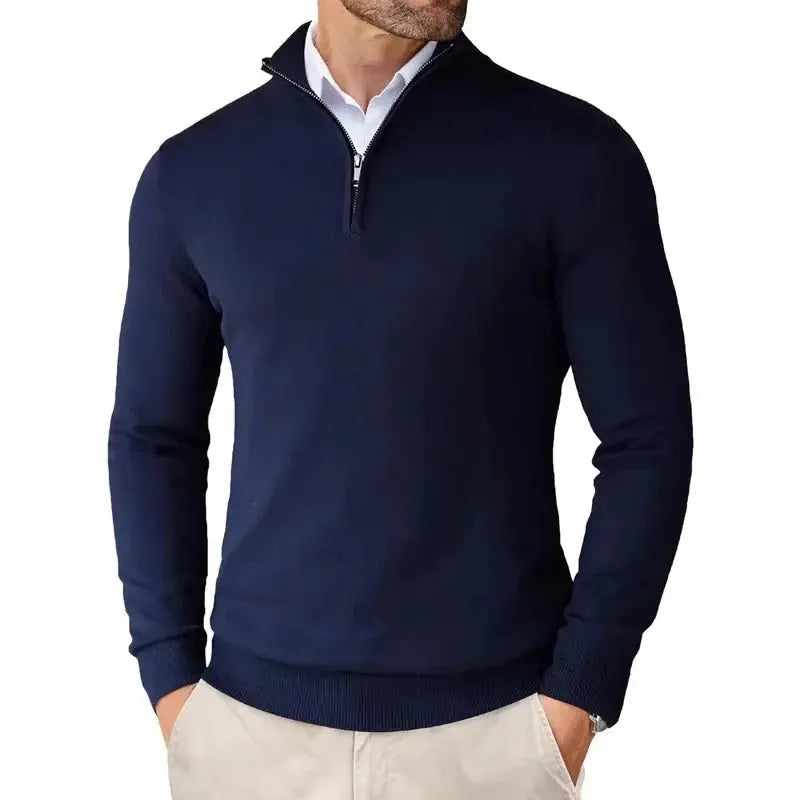 Half Zip Pullover Men Casual Quarter Zip Sweater