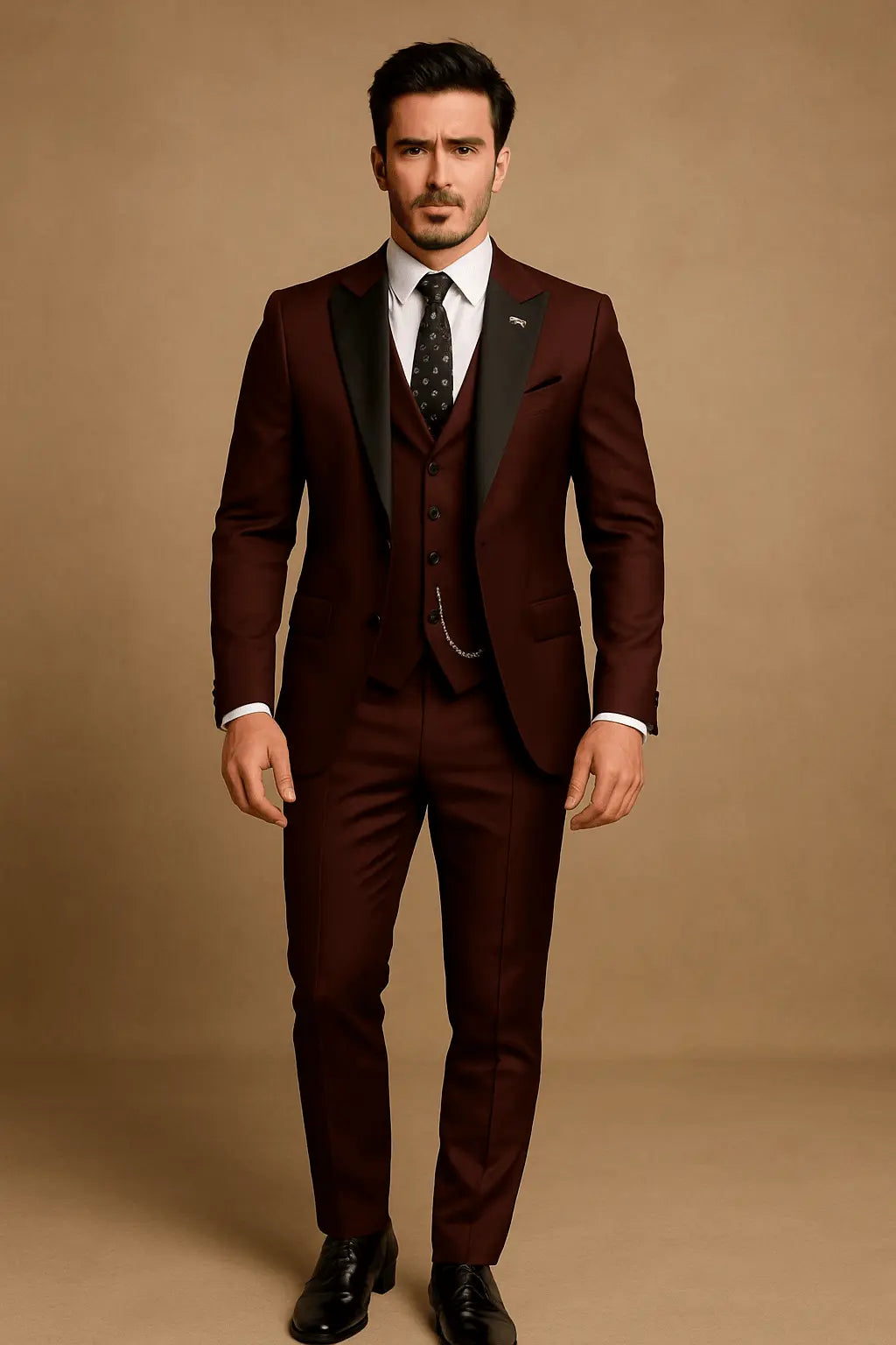 Ensemble de costume trois pièces coupe slim pour homme en tissu tissé gilet et veste ajustée formel