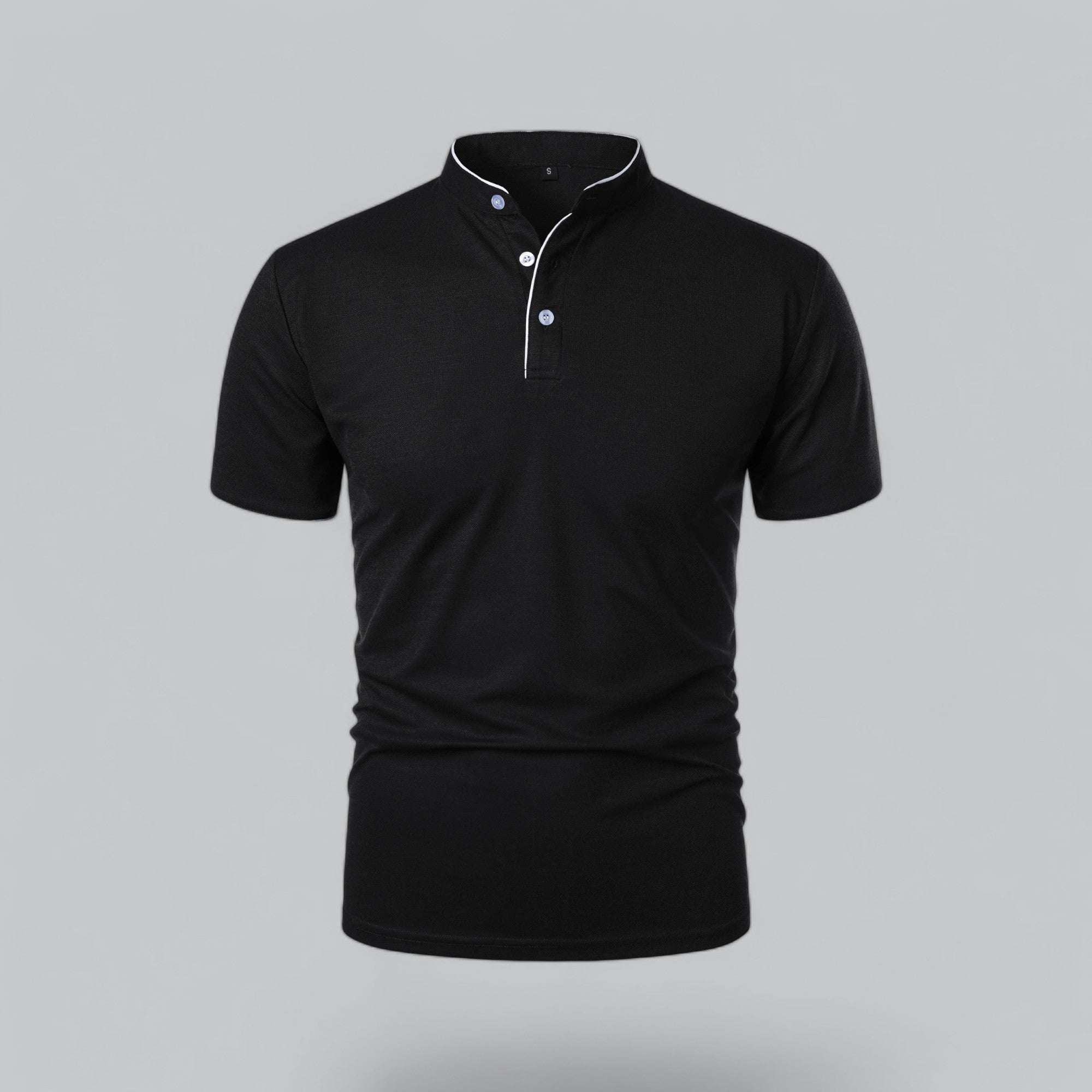 Polo Shirt Pique Cotton Collarless Relaxed Fit