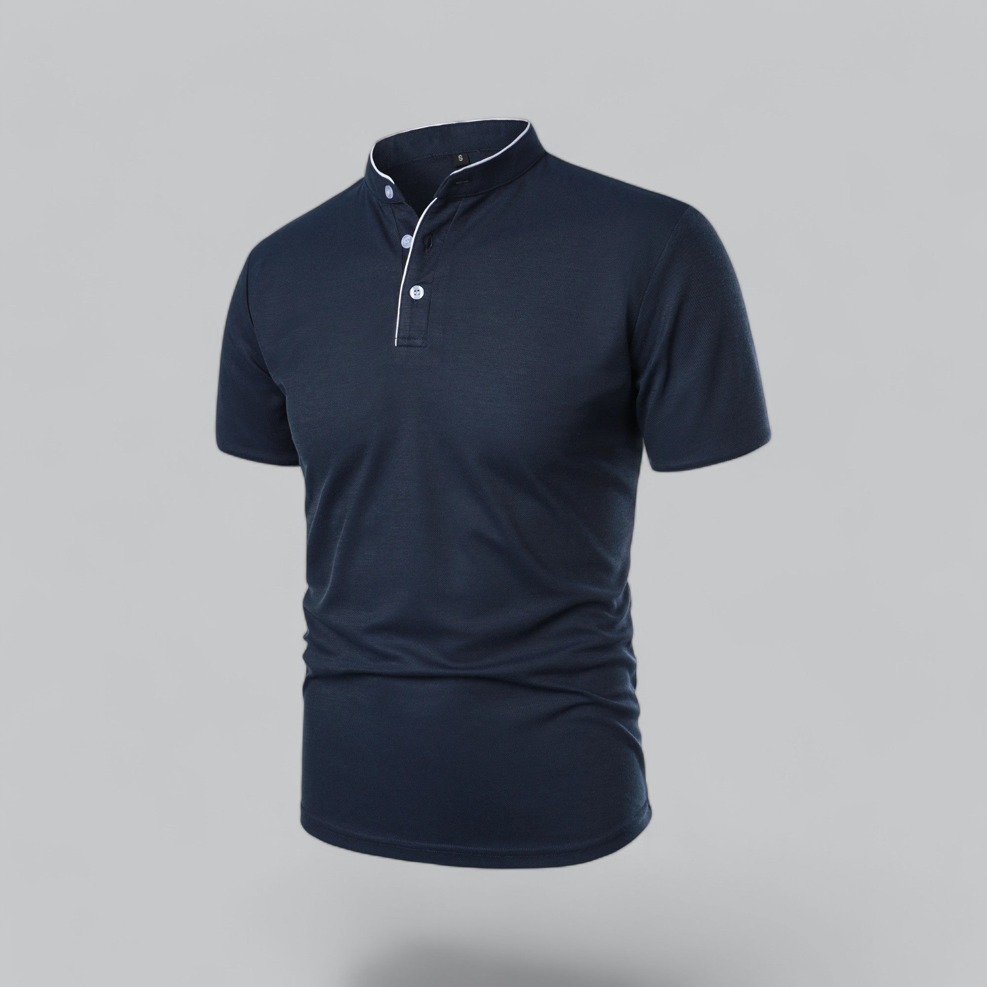 Polo Shirt Pique Cotton Collarless Relaxed Fit
