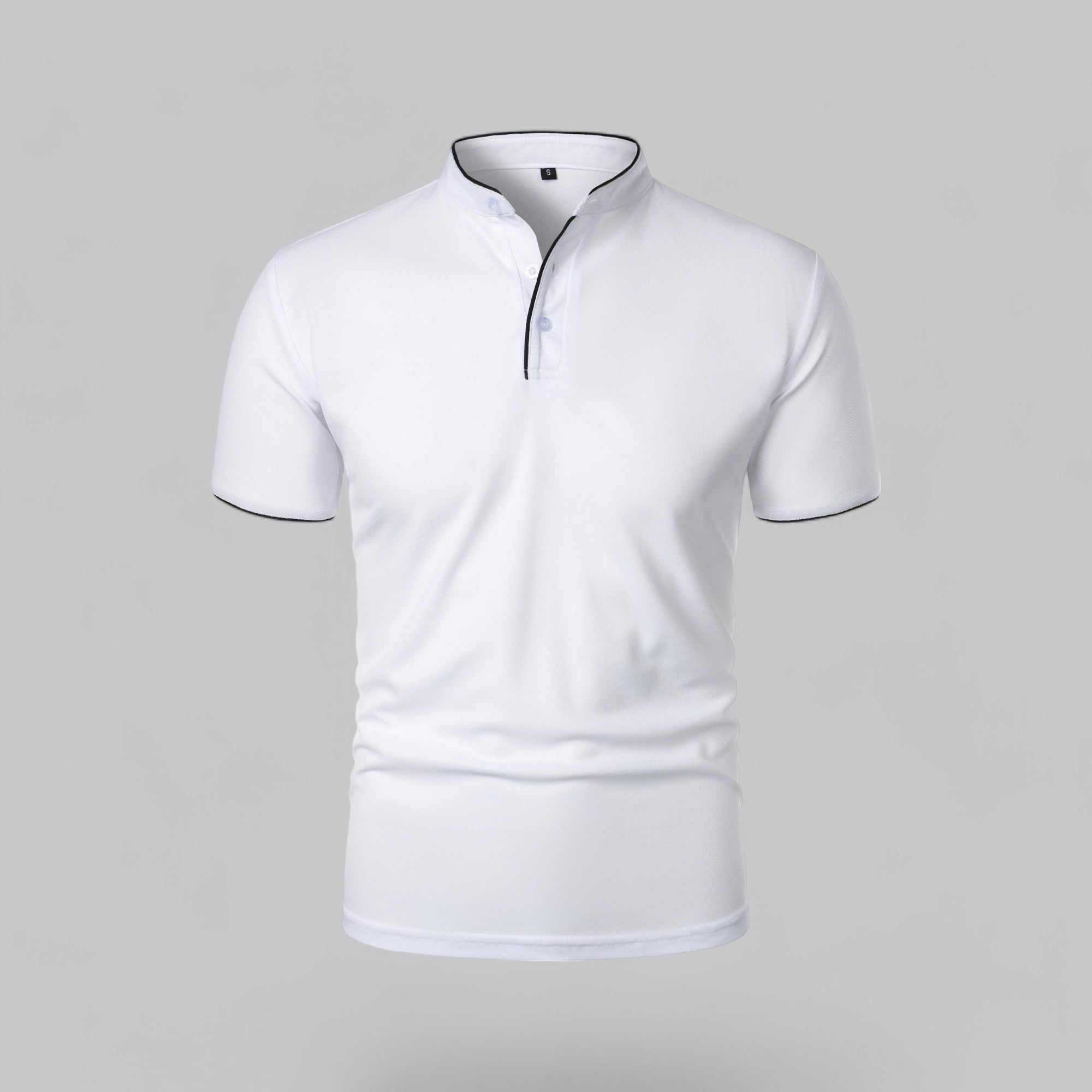 Polo Shirt Pique Cotton Collarless Relaxed Fit