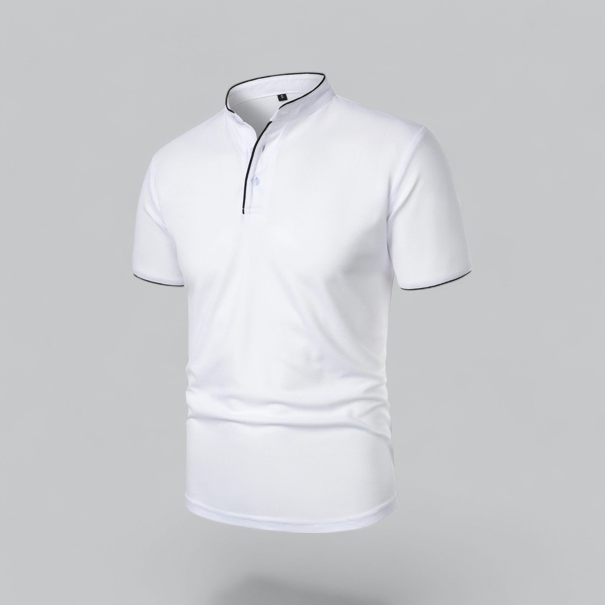 Polo Shirt Pique Cotton Collarless Relaxed Fit