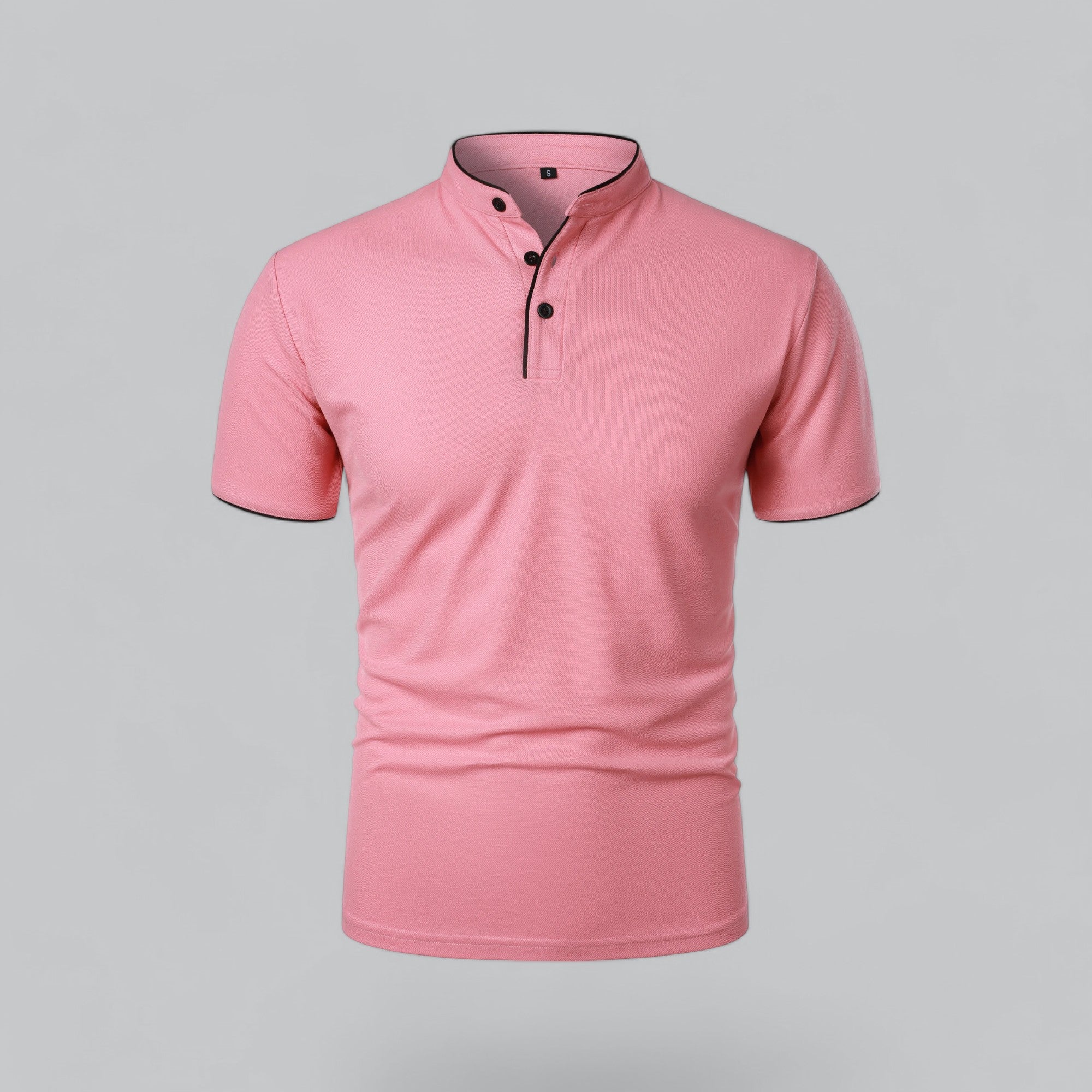 Polo Shirt Pique Cotton Collarless Relaxed Fit