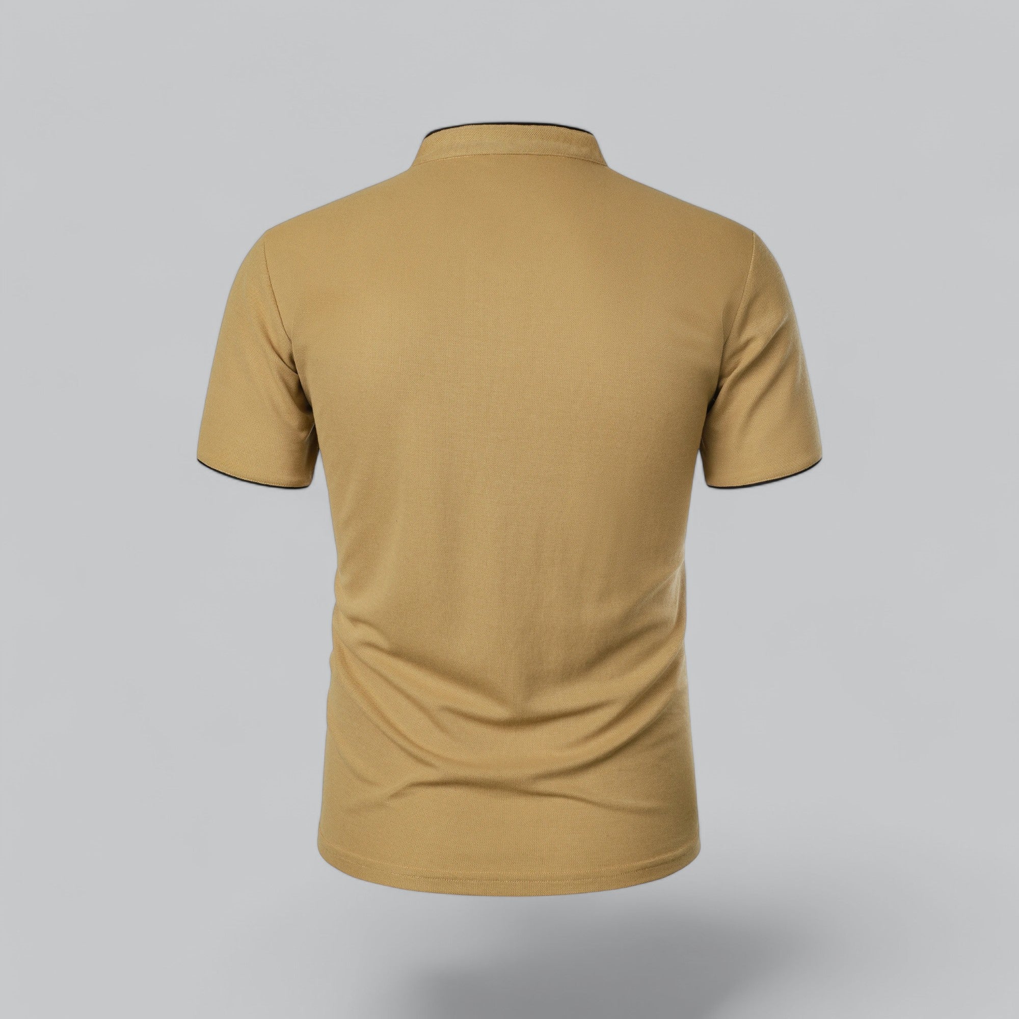 Polo Shirt Pique Cotton Collarless Relaxed Fit