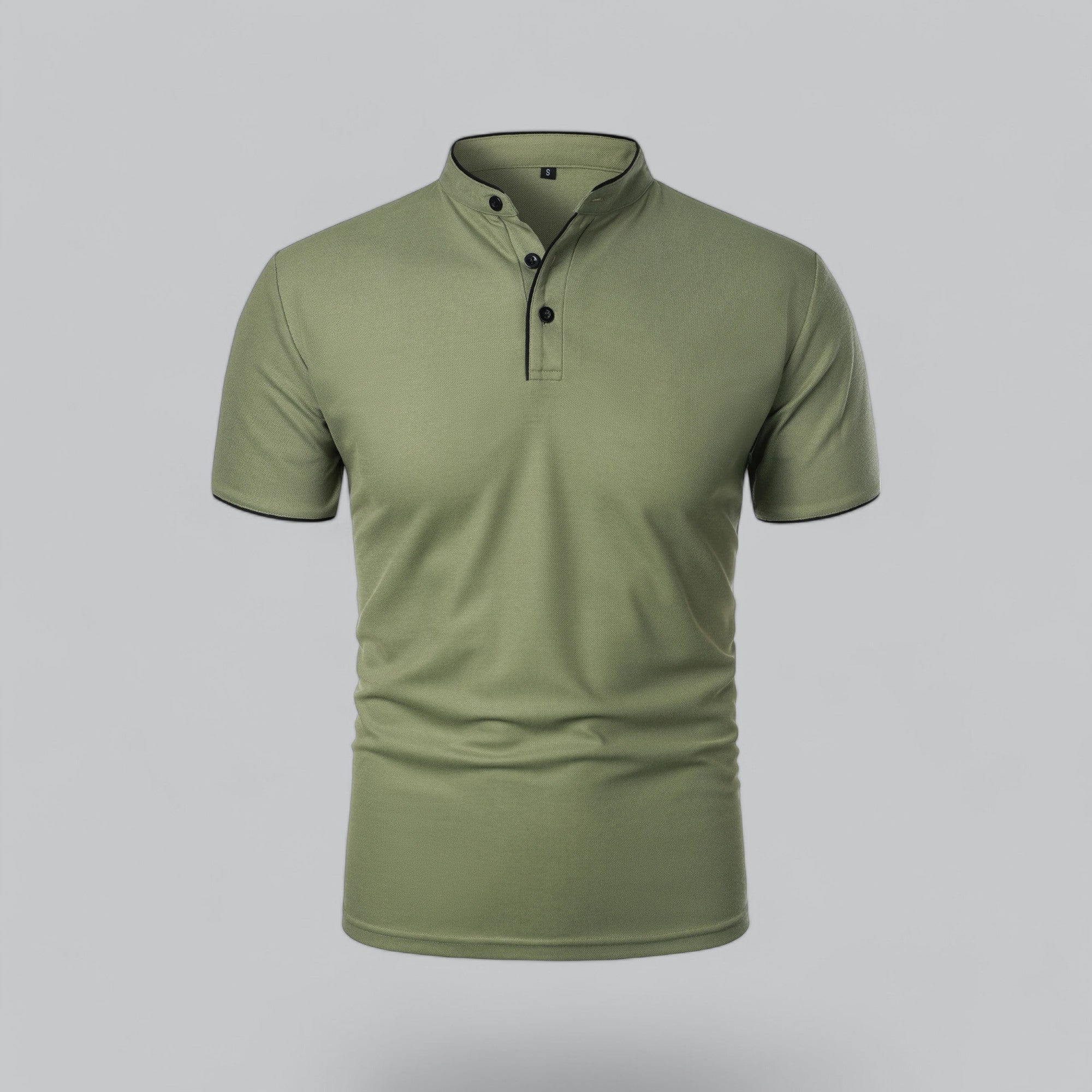 Polo Shirt Pique Cotton Collarless Relaxed Fit